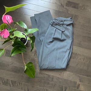Grey paper bag dress pants